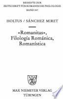 libro Romanitas   Filología Románica   Romanística