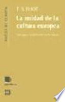 libro La Unidad De La Cultura Europea