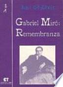 libro Gabriel Miró, Remembranza