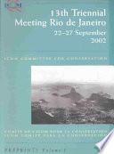 libro 13th Triennial Meeting, Rio De Janeiro, 22 27 September 2002