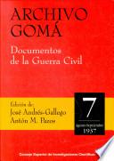 libro Archivo Gomá: Agosto Septiembre De 1937