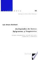 libro Asclepiades De Samos  Epigramas Y Fragmentos