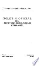 libro Boletín Oficial De La Secretaría De Relaciones Exteriores