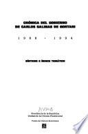 libro Crónica Del Gobierno De Carlos Salinas De Gortari, 1988 1994: Síntesis E índice Temático