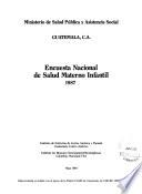 libro Encuesta Nacional De Salud Materno Infantil, 1987