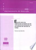 libro Estudio Sobre Las Experiencias Europeas Con Los Instrumentos De Evaluación De Las Políticas Del Mercado De Trabajo