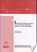 libro La Institucionalidad De Género En Un Contexto De Cambio De Gobierno