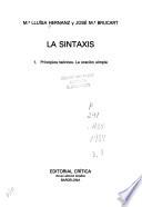 libro La Sintaxis: Principios Teóricos. La Oración Simple