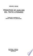 libro Principios De Análisis Del Texto Literario