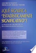 libro ¿qué Significa  Estadísticamente Significativo ?