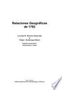 libro Relaciones Geográficas De 1792