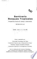 libro Seminario Bosques Tropicales