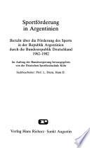 libro Sportförderung In Argentinien