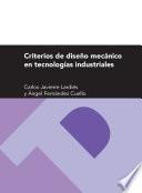 libro Criterios De Diseño Mecánico En Tecnologías Industriales