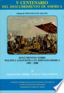 libro Documentos Sobre Política Lingüística En Hispanoamérica (1492 1800)