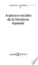 libro Aspectos Sociales De La Literatura Española