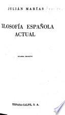 libro Filosofía Española Actual
