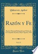 libro Razón Y Fe, Vol. 27