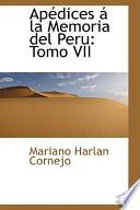 libro Apedices A La Memoria Del Peru