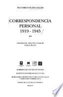 libro Correspondencia Personal, 1919 1945