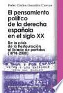 libro El Pensamiento Político De La Derecha Española En El Siglo Xx
