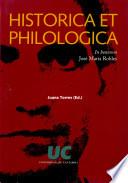 libro Historica Et Philologica