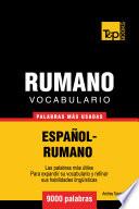 libro Vocabulario Español Rumano   9000 Palabras Más Usadas