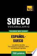libro Vocabulario Español Sueco   7000 Palabras Más Usadas