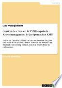 libro Gestión De Crisis En La Pyme Española   Krisenmanagement In Der Spanischen Kmu