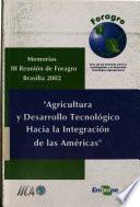 libro Agricultura Y Desarrollo Tecnológico Hacia La Integración De Las Américas