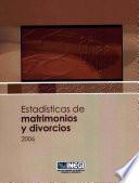 libro Estadísticas De Matrimonios Y Divorcios 2006