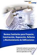 libro Normas Sanitarias Para Proyecto, Construcción, Reparación, Reforma Y Mantenimiento De Edificaciones