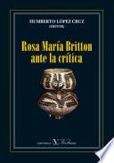 libro Rosa María Britton Ante La Crítica. Literatura Panameña