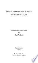 libro Translation Of The Sonnets Of Vicente Gaos