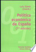 libro Política Económica De España