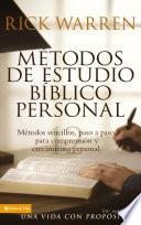 libro Métodos De Estudio Bíblico Personal