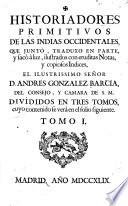 libro Historiadores Primitivos De Las Indias Occidentales